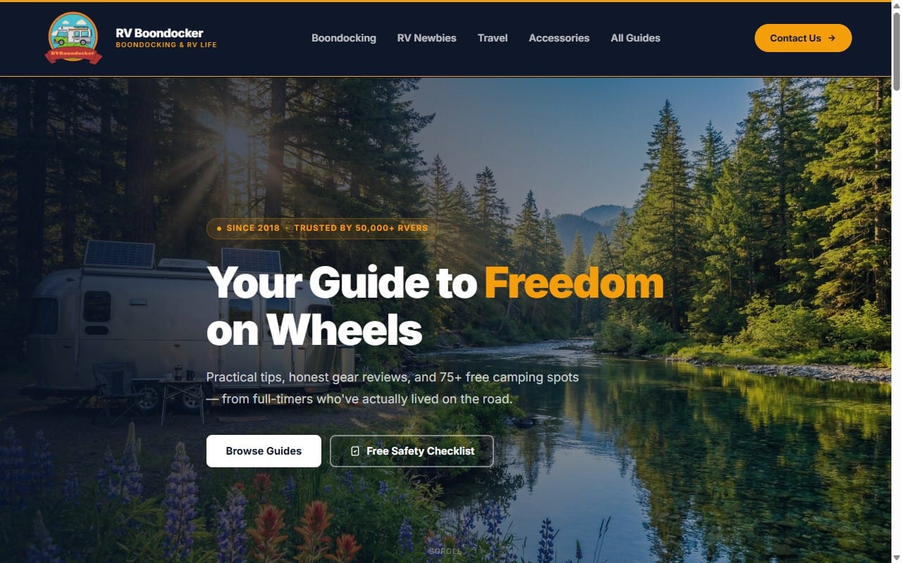 RV Boondocker website - RV camping resource hub